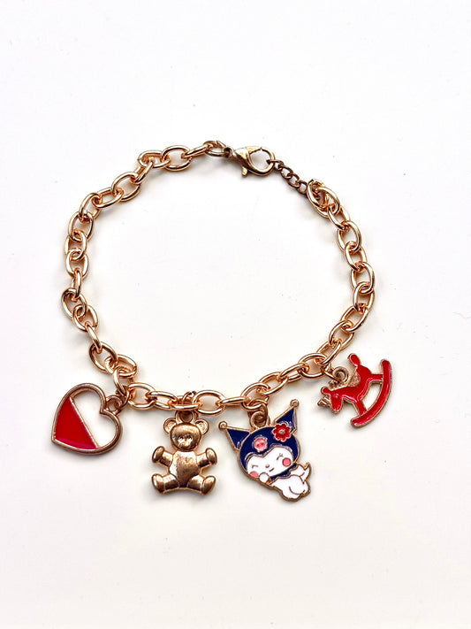 Kuromi inspired charm bracelet