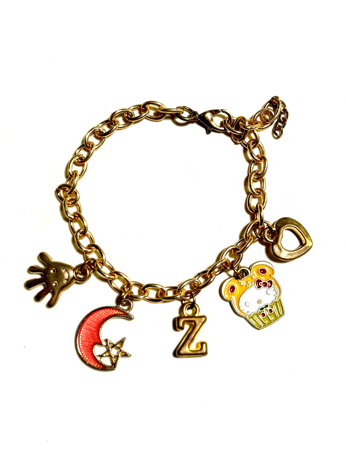 Hello Kitty Z initial inspired charm bracelet